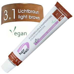 Farbka HAIRWELL Do Brwi i Rzęs JASNOBRĄZOWA lightbrown #3.1 20ml Henna żelowa