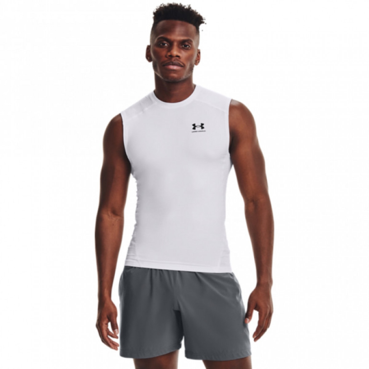 Męski top treningowy Under Armour UA HG Armour Comp SL - biały