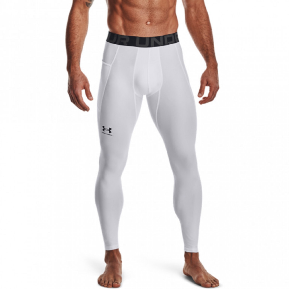 Męskie legginsy treningowe Under Armour UA HG Armour Leggings - białe