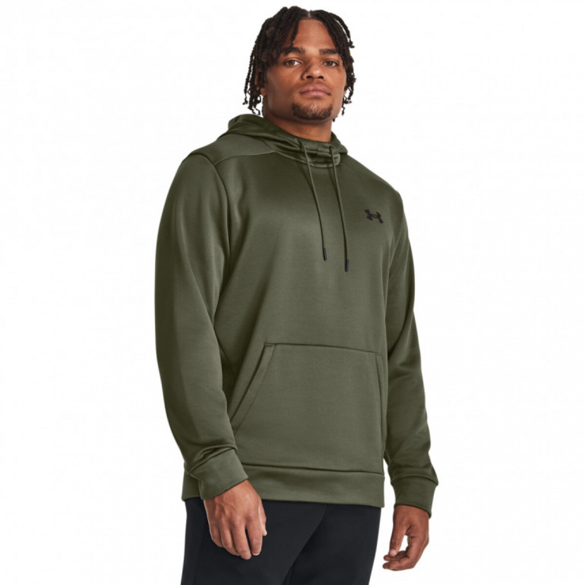 Męska bluza treningowa nierozpinana z kapturem Under Armour UA Armour Fleece Hoodie - oliwkowa/khaki