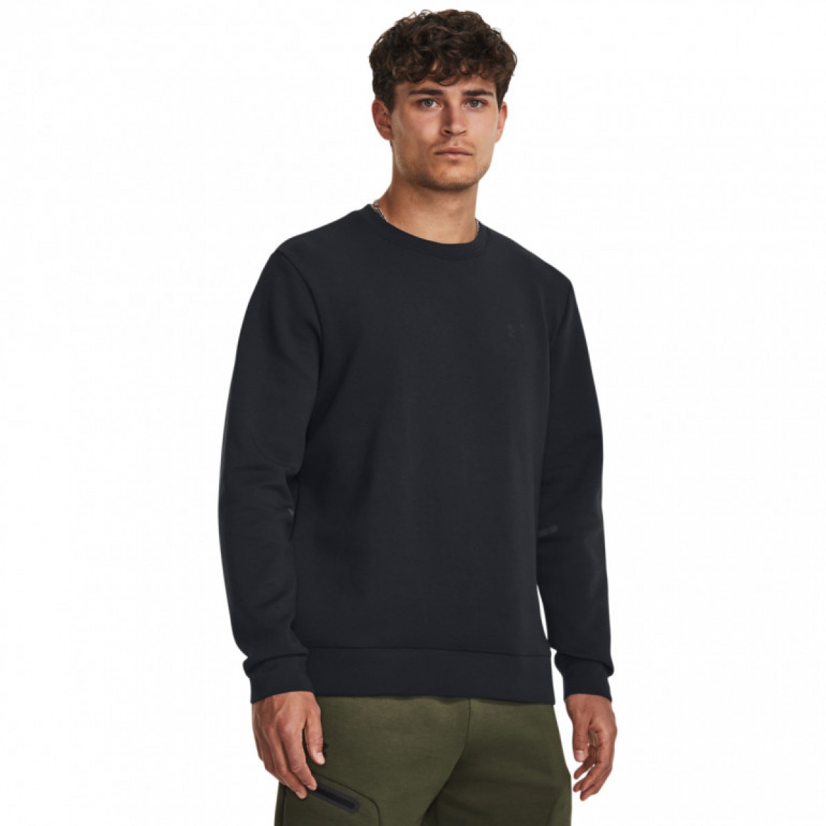 Męska bluza treningowa nierozpinana bez kaptura Under Armour UA Unstoppable Flc Crew - czarna