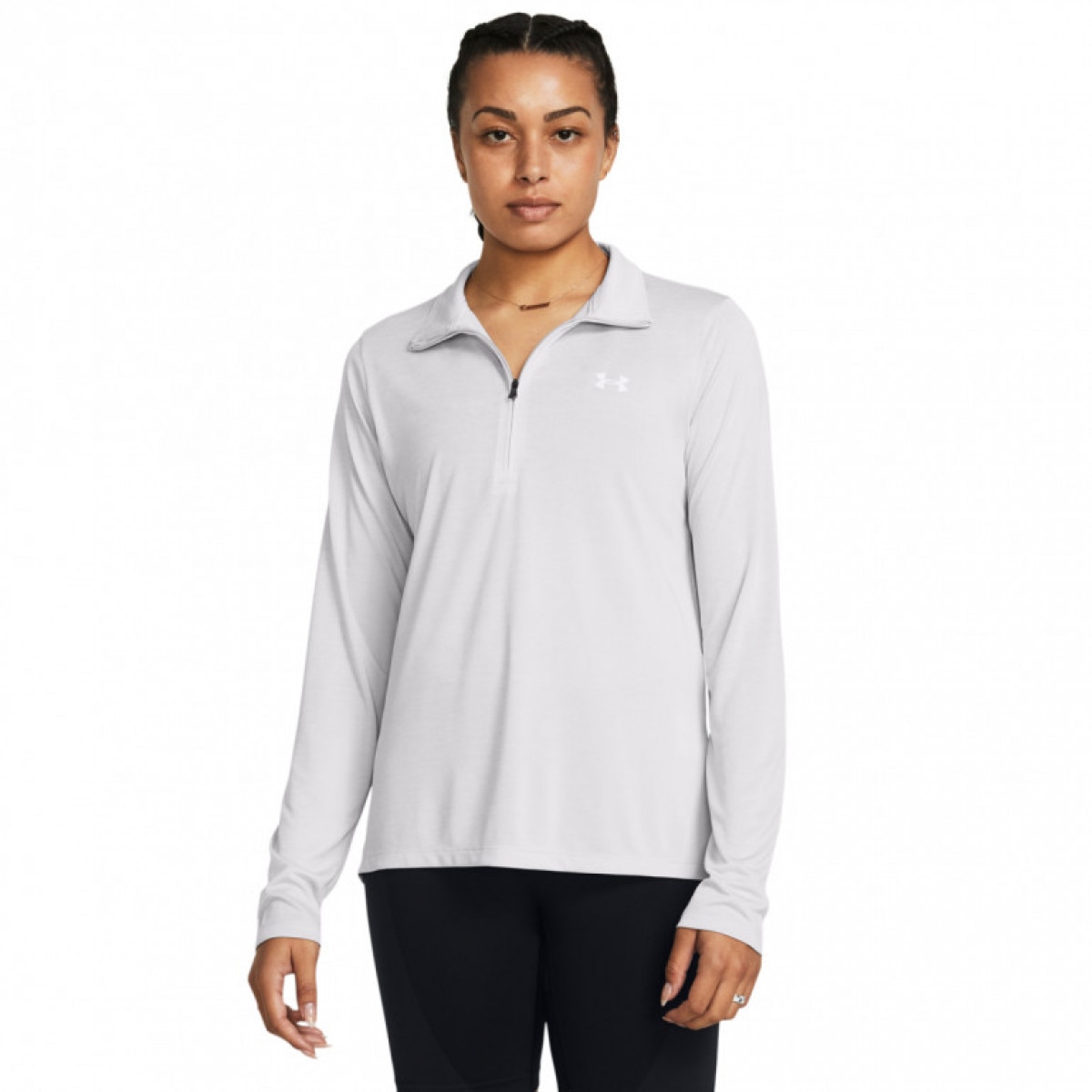 Damski longsleeve treningowy Under Armour Tech 1/2 Zip- Twist - szary