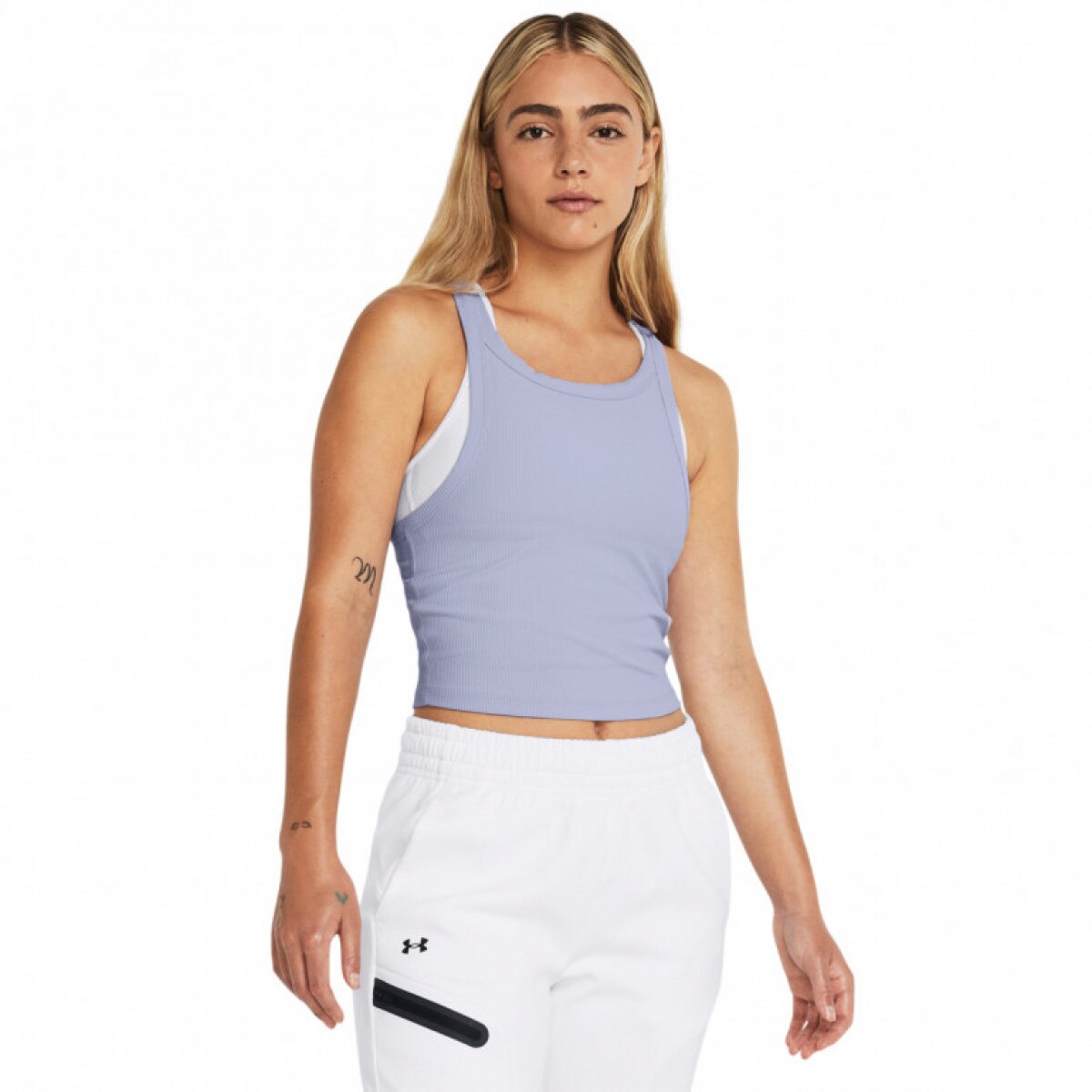 Damski top treningowy Under Armour Meridian Rib Crop Tank - fioletowy