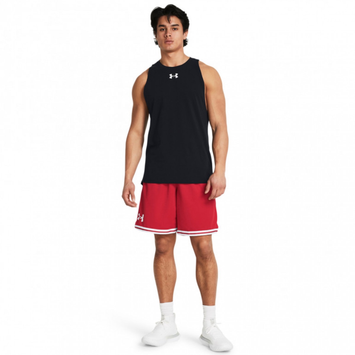 Męskie spodenki do koszykówki Under Armour UA 10\" Perimeter Short - czerwone