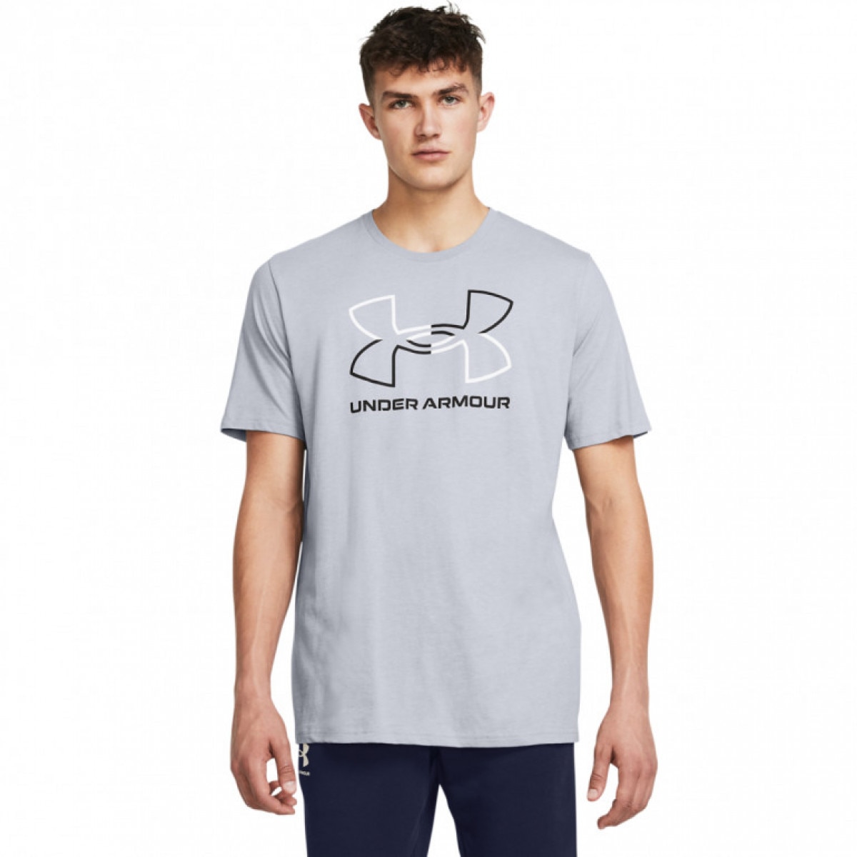 Męski t-shirt z nadrukiem Under Armour UA Foundation Short Sleeve - szary