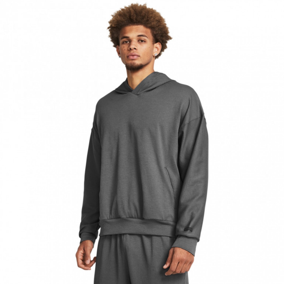 Meska bluza treningowa nierozpinana z kapturem Under Armour UA Journey Rib Hoodie - szara