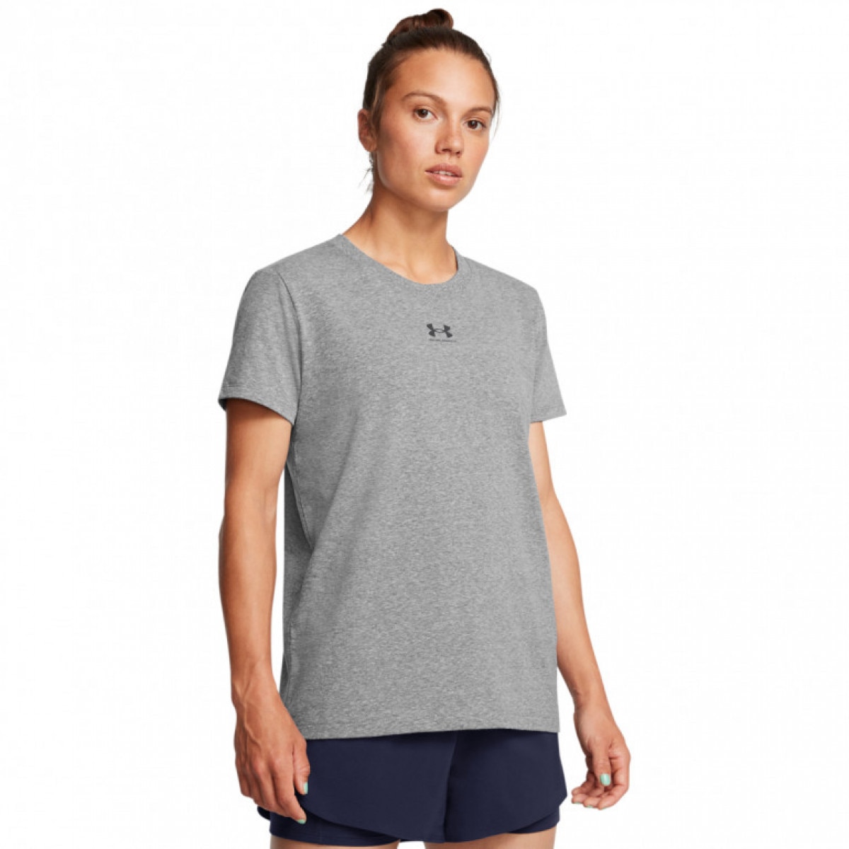 Damski t-shirt z nadrukiem Under Armour Campus Core Ss - szary