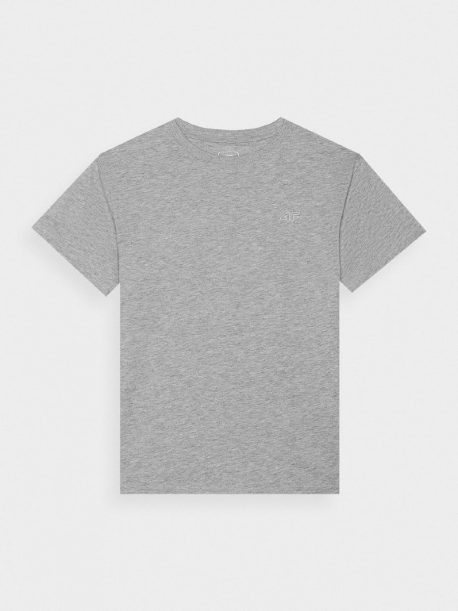 Dziewczęcy t-shirt basic 4F 4FJWMM00TTSHF2332 - szary