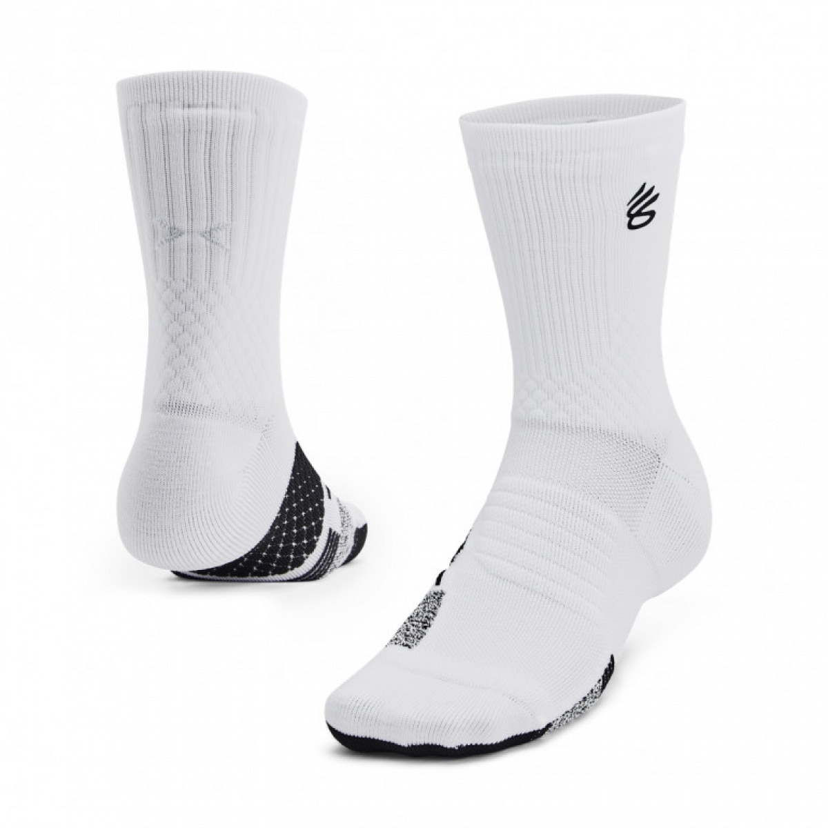 Skarpetki treningowe uniseks Under Armour Curry UA AD Playmaker 1p Mid - białe