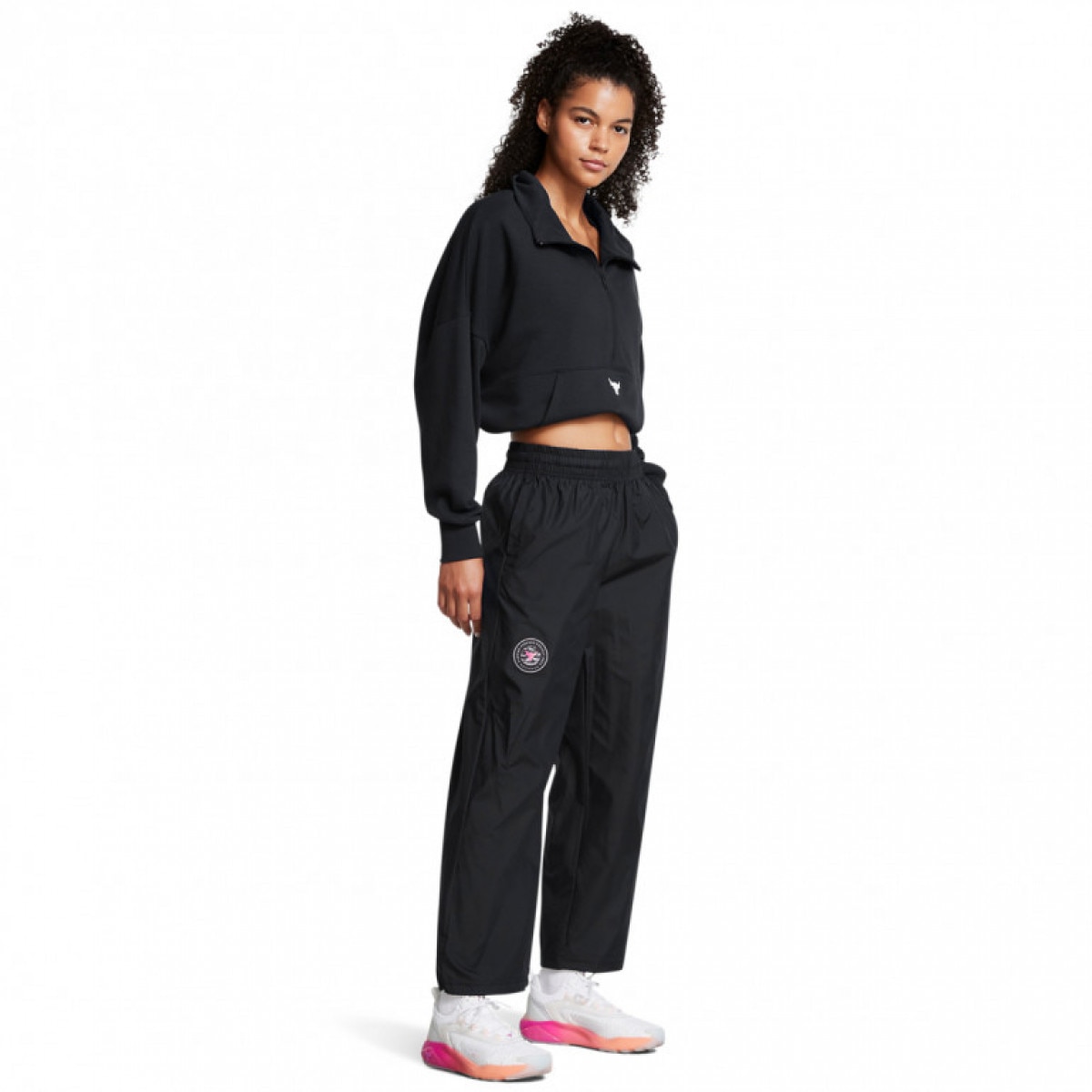 Damskie spodnie treningowe Under Armour Project Rock W Wvn Pant Boh - czarne