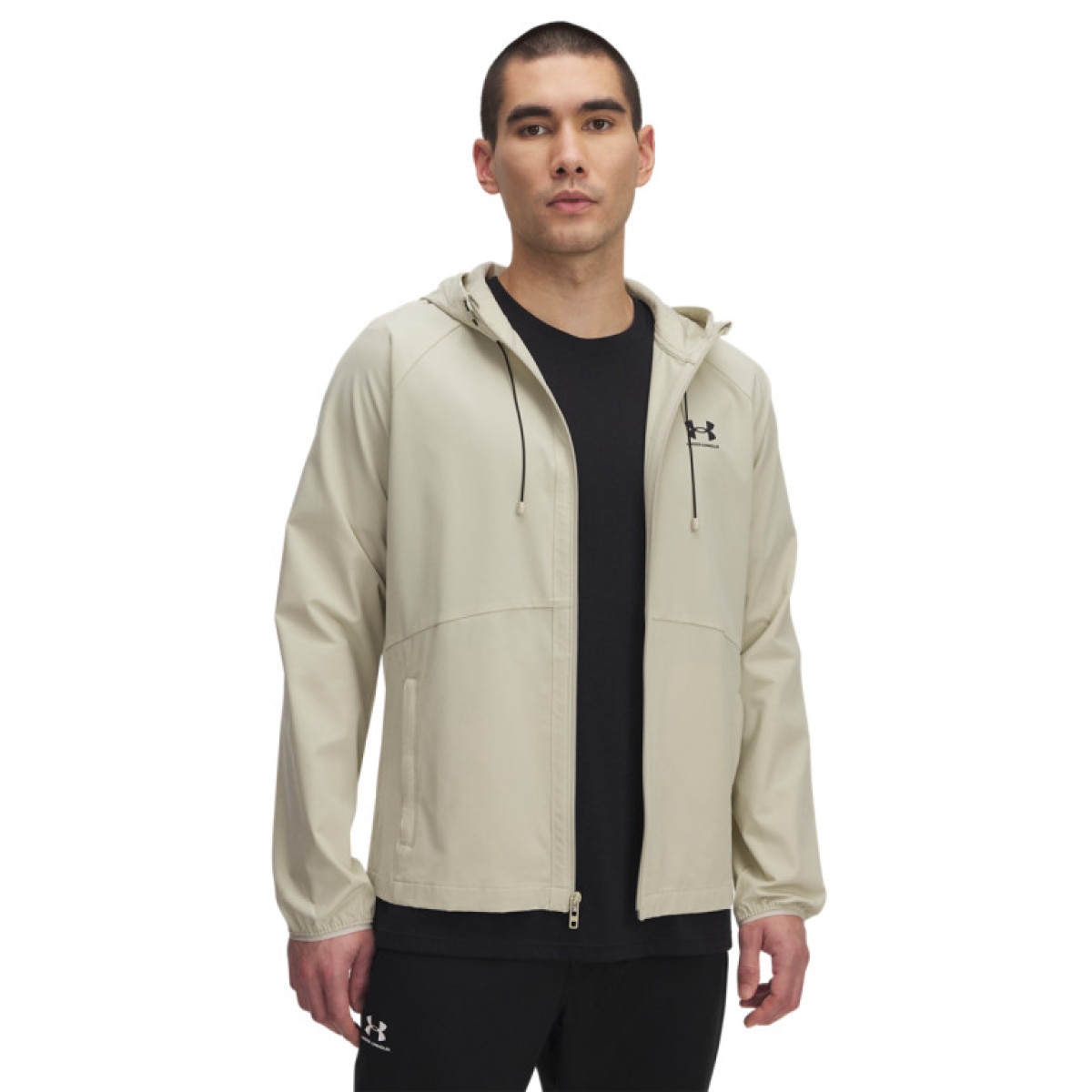 Męska kurtka wiatrówka Under Armour UA Stretch Woven Windbreaker - beżowa