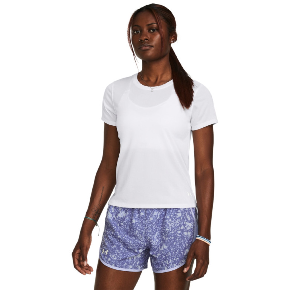 Damska koszulka do biegania Under Armour UA Launch Shortsleeve - biała