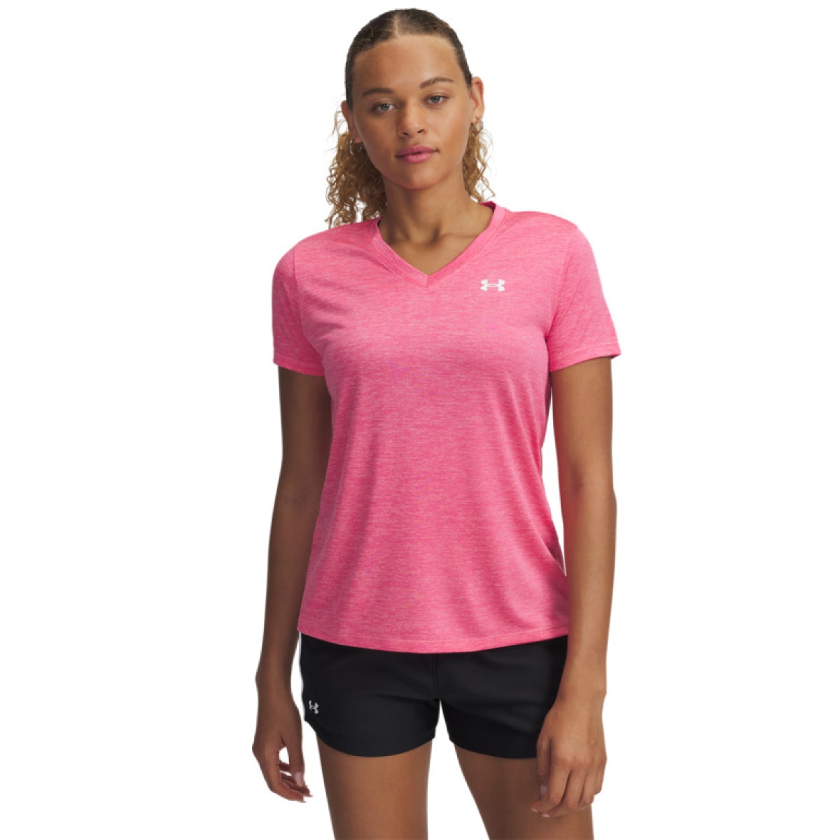Damska koszulka treningowa Under Armour Tech SSV- Twist - różowa