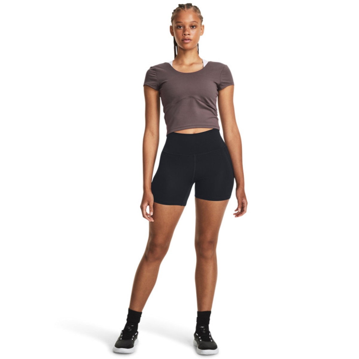Damskie legginsy krótkie treningowe Under Armour Meridian Middy - czarne