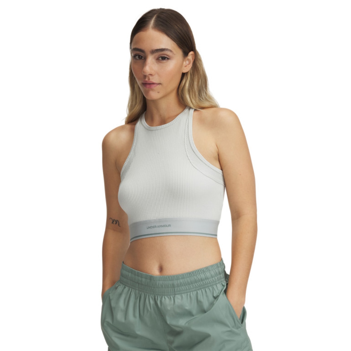 Damski top treningowy Under Armour UA Meridian Rib Branded Tank - zielony