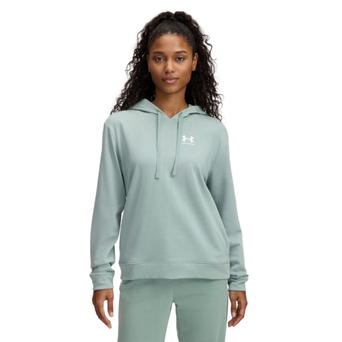 Damska bluza dresowa nierozpinana z kapturem Under Armour UA Rival Terry Hoodie - zielona