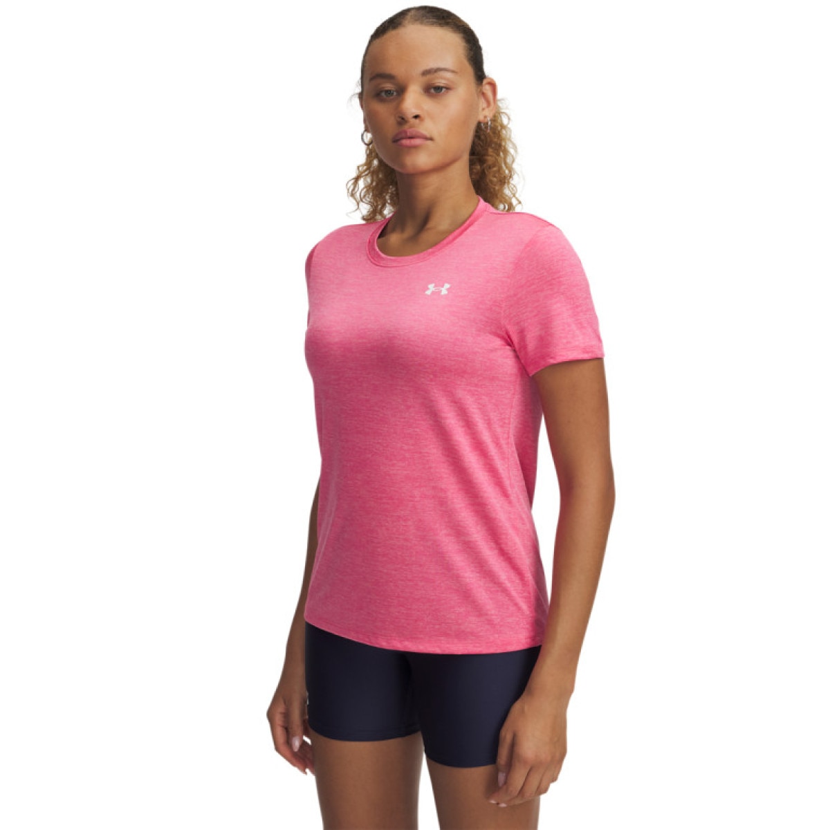Damska koszulka treningowa Under Armour Tech SSC- Twist - różowa