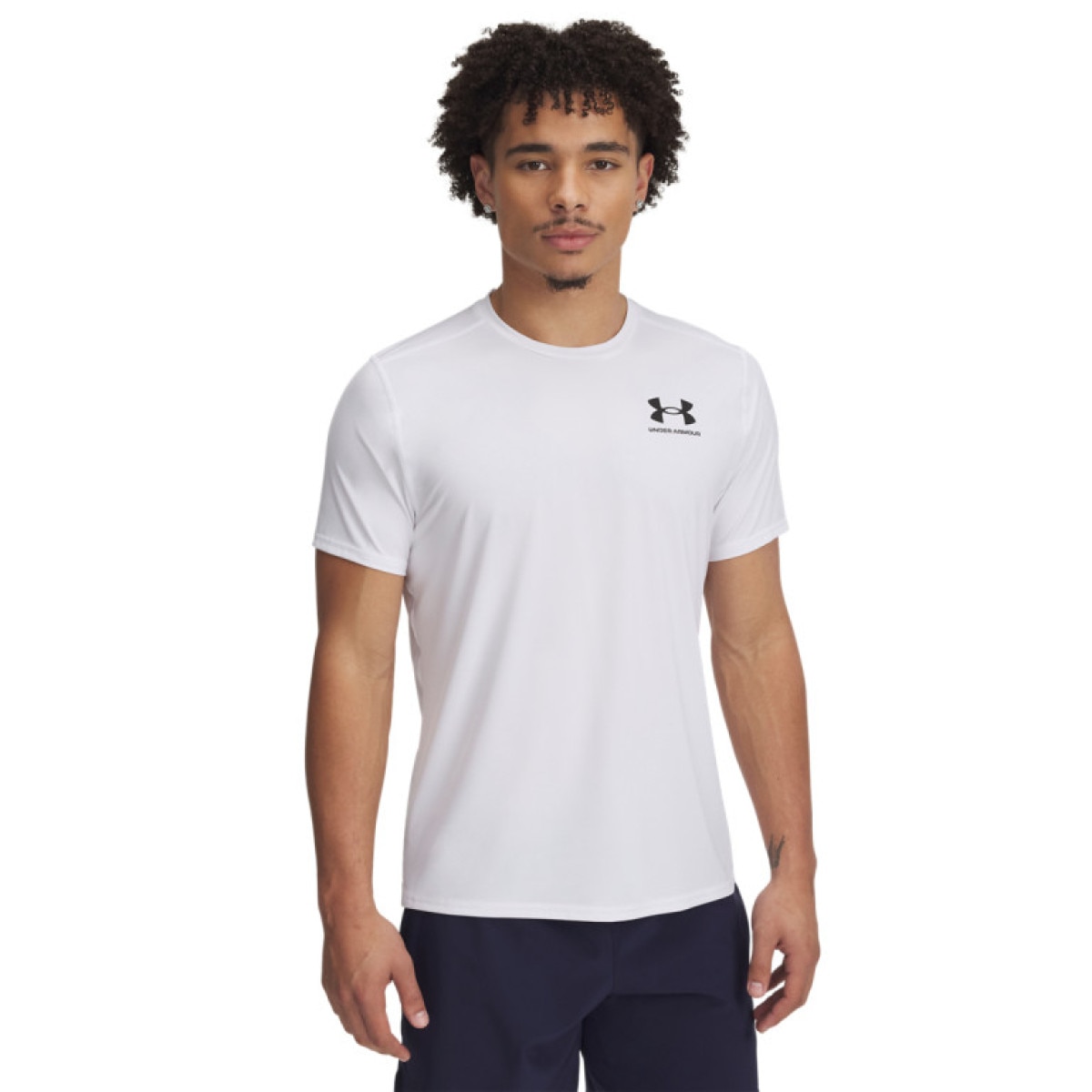Męska koszulka treningowa Under Armour UA Heatgear Fitted SS - biała