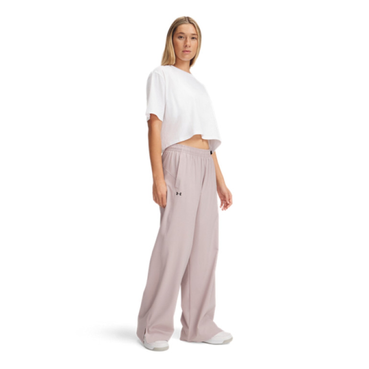Damskie spodnie treningowe Under Armour Armoursport Wide Leg Pant - różowe