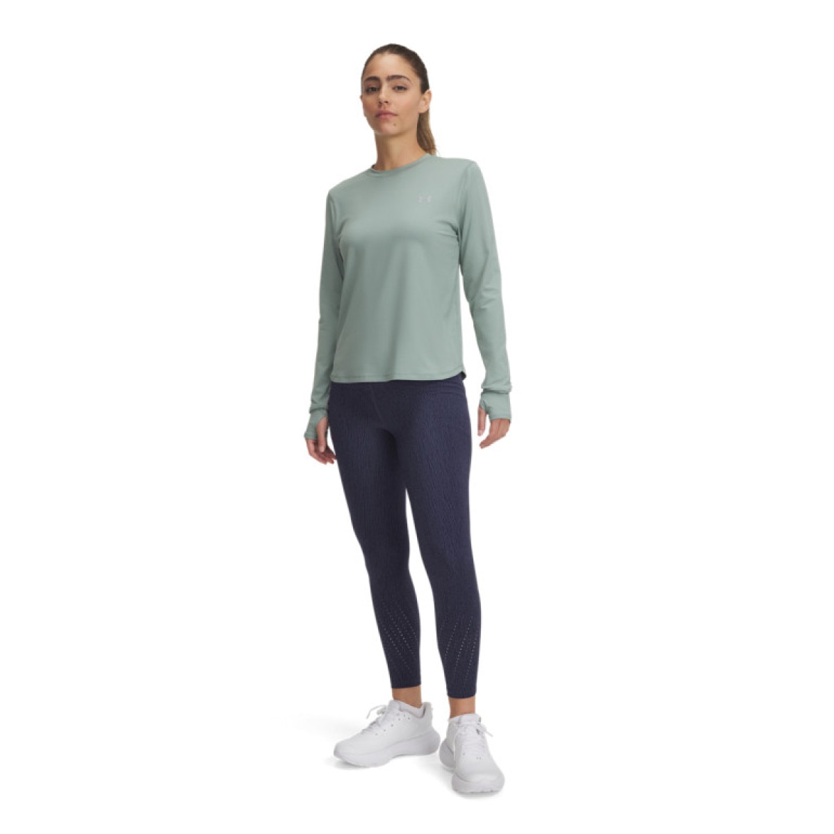 Damskie legginsy do biegania Under Armour UA Launch Elite Prt AnkTight - szare