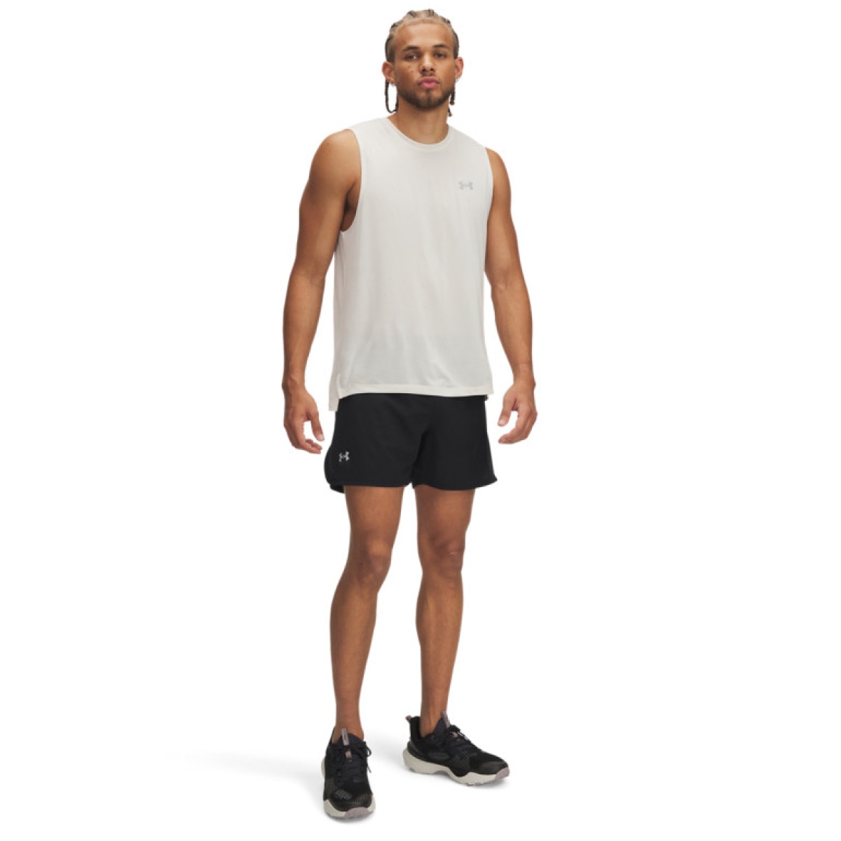 Męskie spodenki do biegania Under Armour UA Trail Run Launch Shorts - czarne