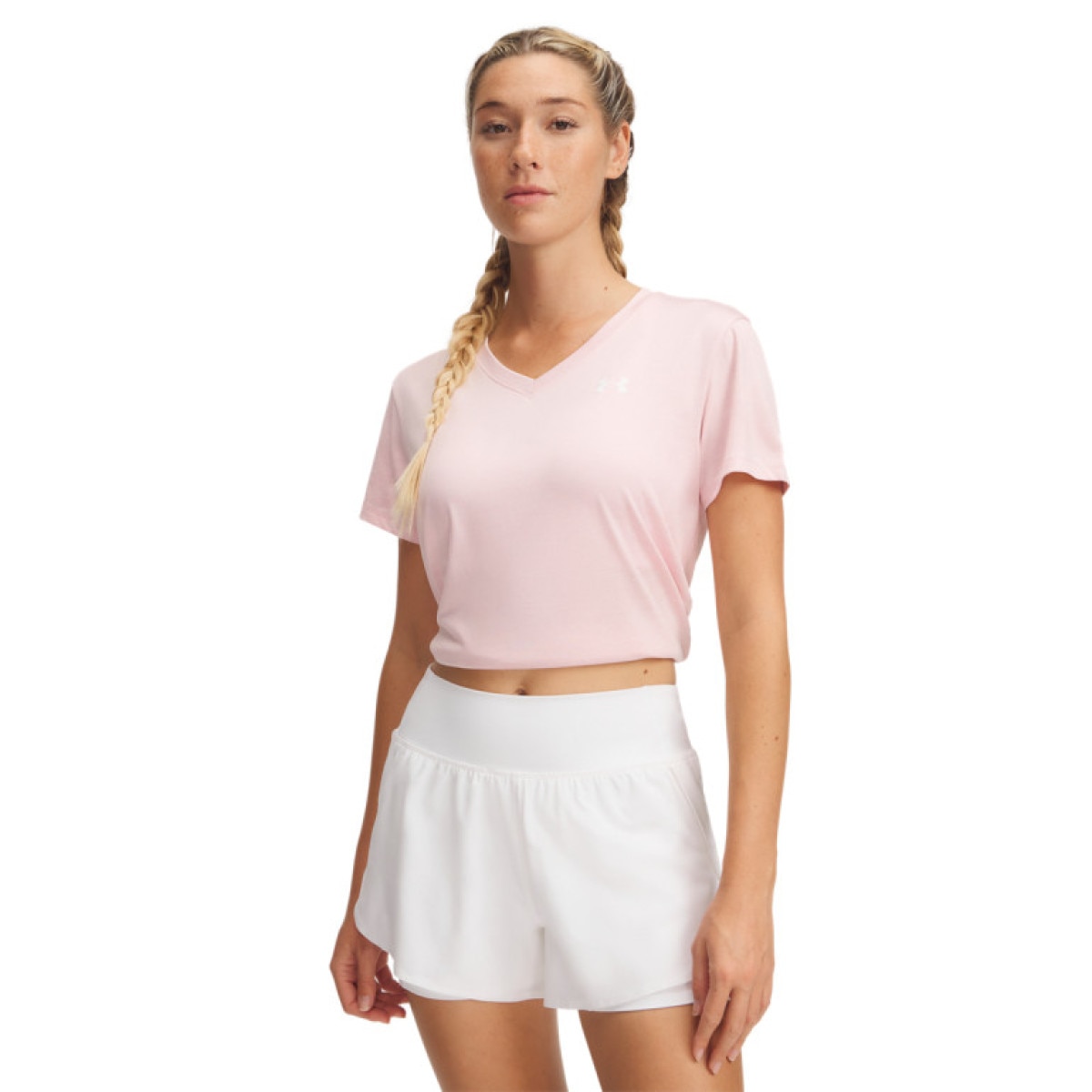 Damska koszulka treningowa Under Armour Tech SSV- Twist - różowa