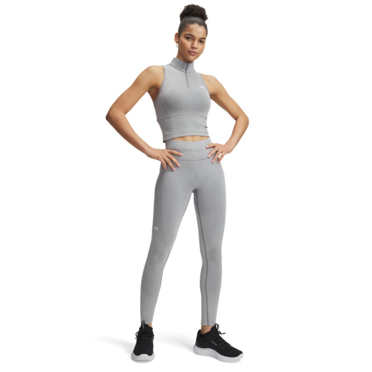 Damskie legginsy treningowe Under Armour Vanish Seamless Washed Leg - szare