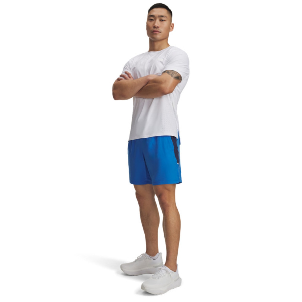 Męskie spodenki do biegania Under Armour LAUNCH ELITE 2in1 7\'\'- niebieskie