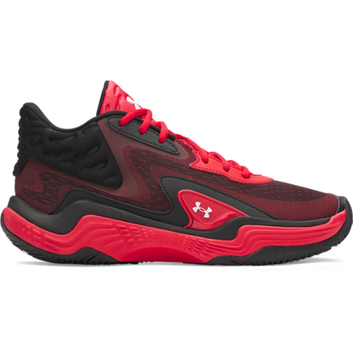 Buty do koszykówki uniseks Under Armour UA Spawn 7 Mid - czerwone