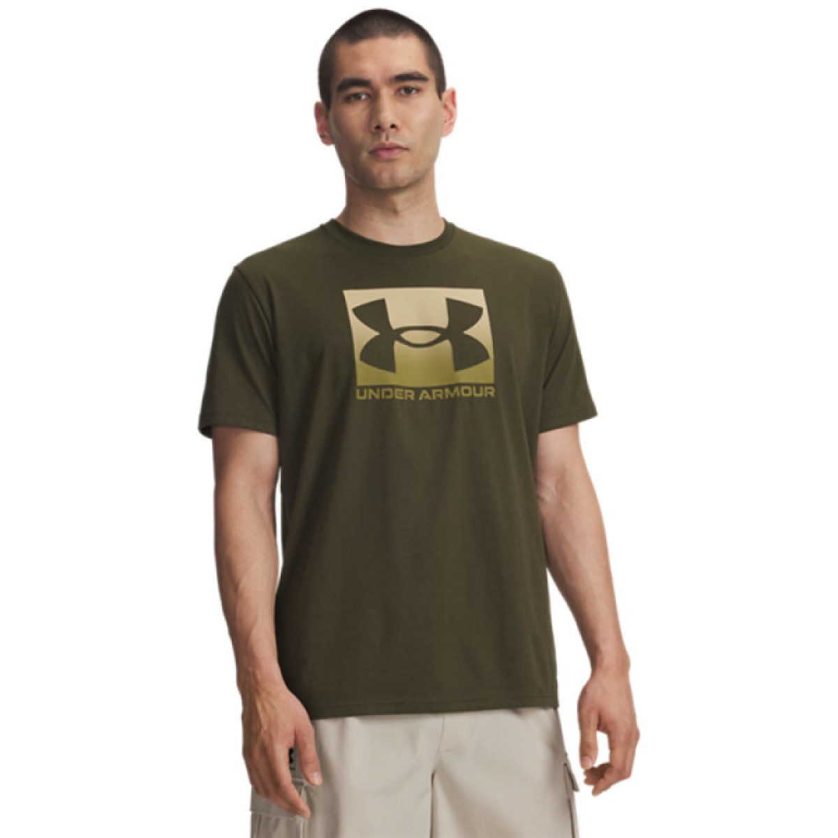 Męski t-shirt z nadrukiem Under Armour UA M Boxed Sports Updated Ss - zielony