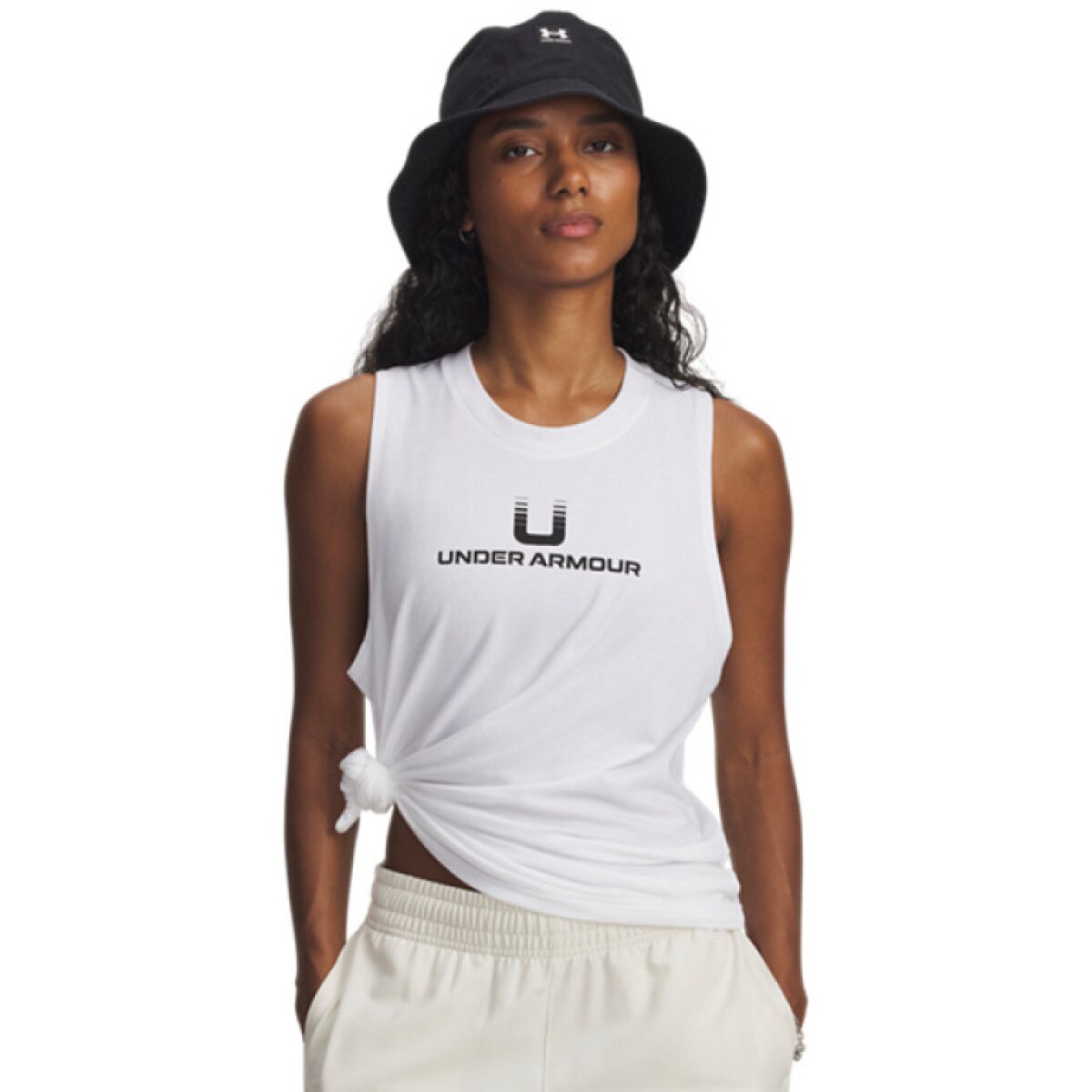 Damska koszulka z nadrukiem Under Armour UA Varsity U Tank - biała