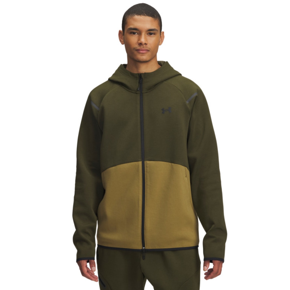 Męska bluza dresowa rozpinana z kapturem Under Armour UA Unstoppable Fleece Full-Zip - khaki