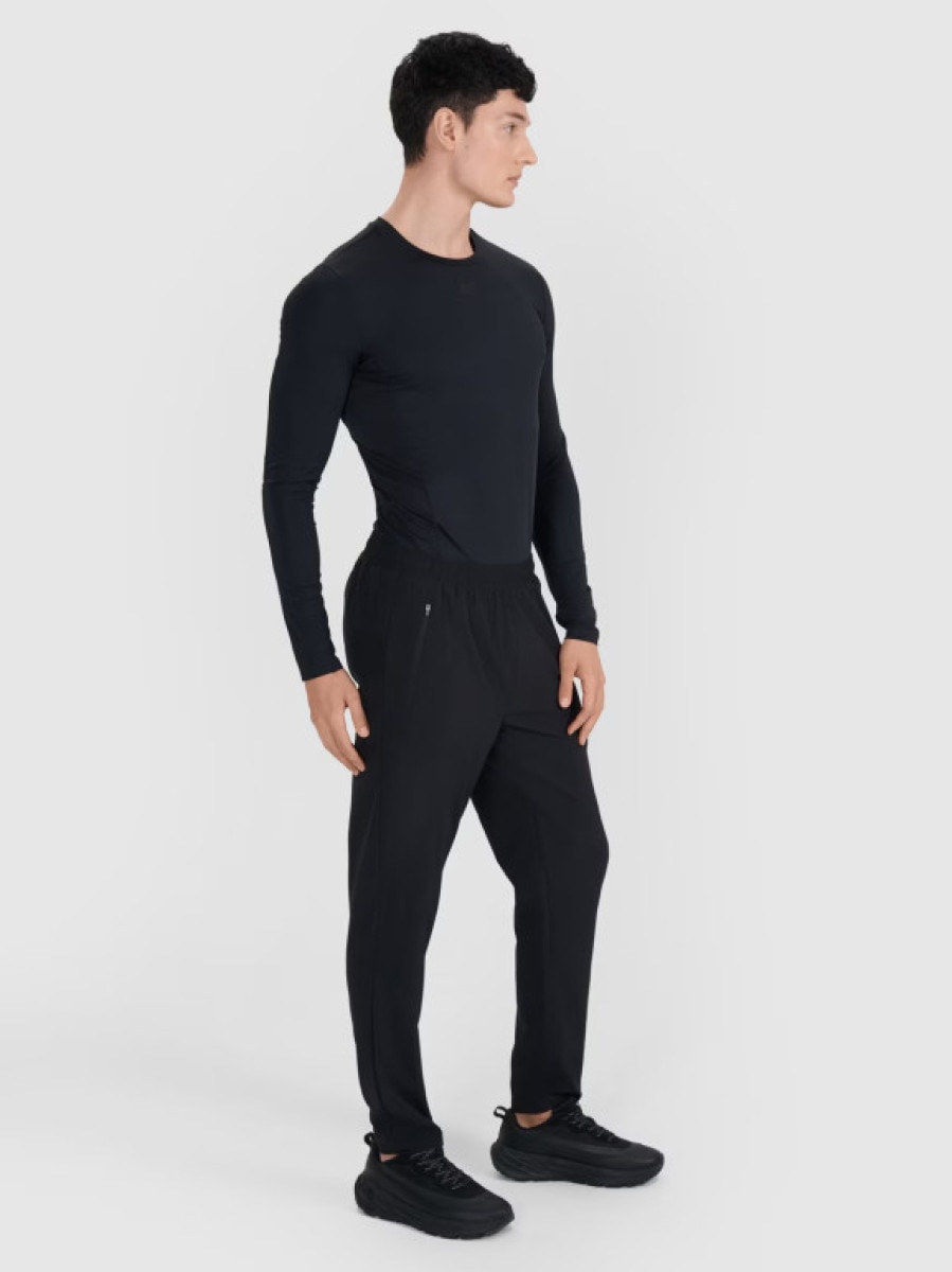 Męski longsleeve treningowy 4F 4FWMM00TFLOM507 - czarny