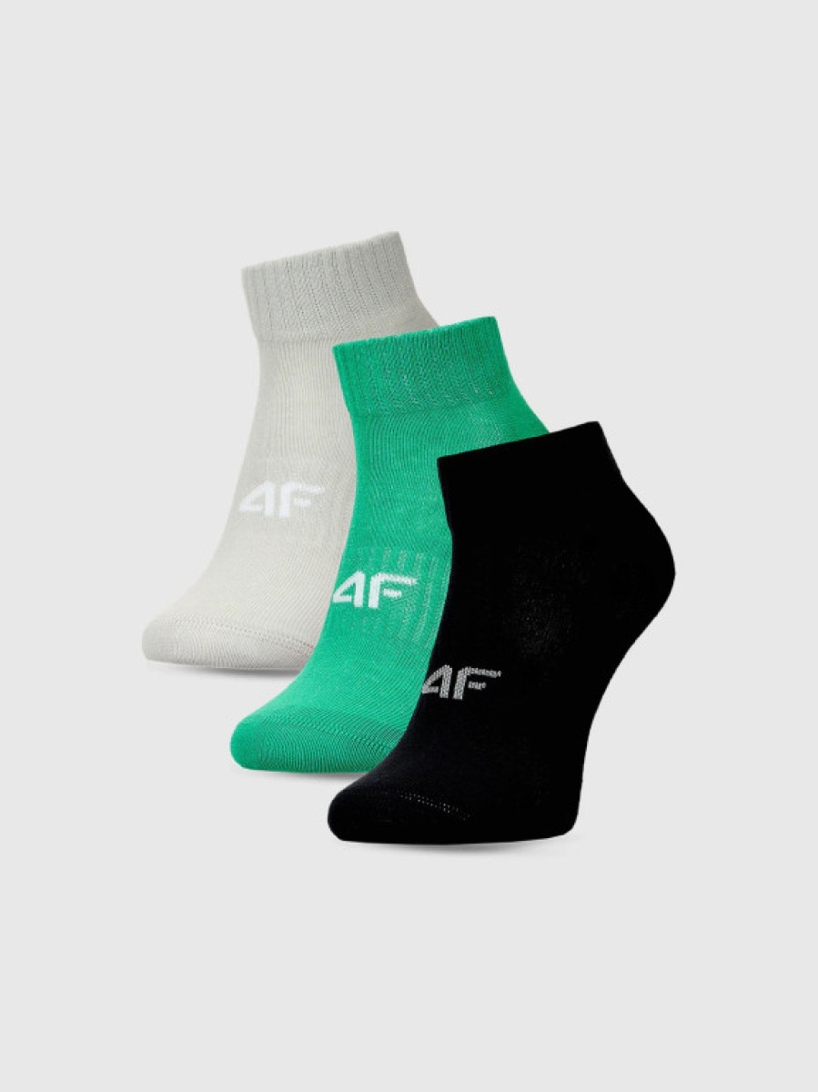 Chłopięce skarpetki za kostkę (3-pack) 4F 4FJWMM00USOCM499 - multikolor