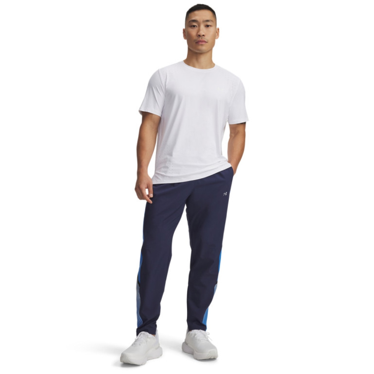 Męskie spodnie do biegania Under Armour  UA Velociti Storm Pant - granatowe