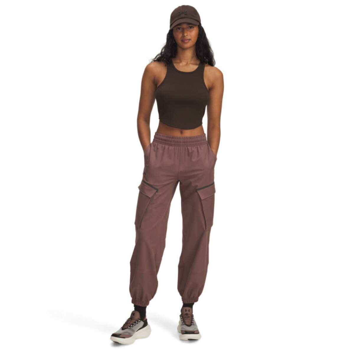 Damskie spodnie treningowe Under Armour Unstoppable Cargo Pant - różowe
