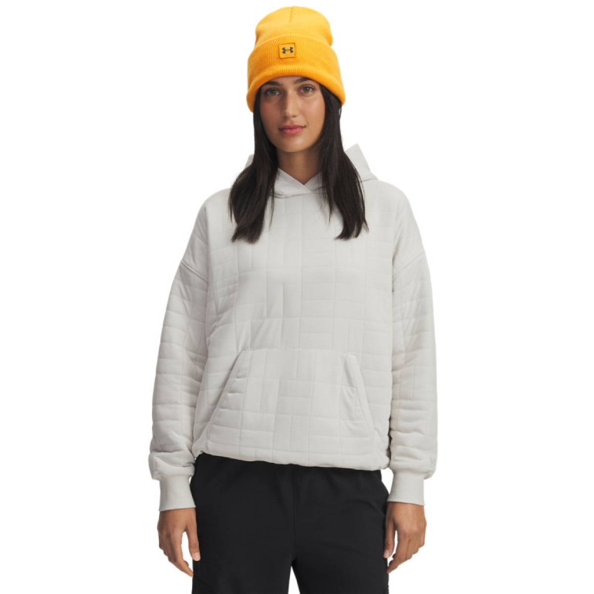 Damska bluza nierozpinana z kapturem Under Armour UA Unstoppable Fleece Textured - biała