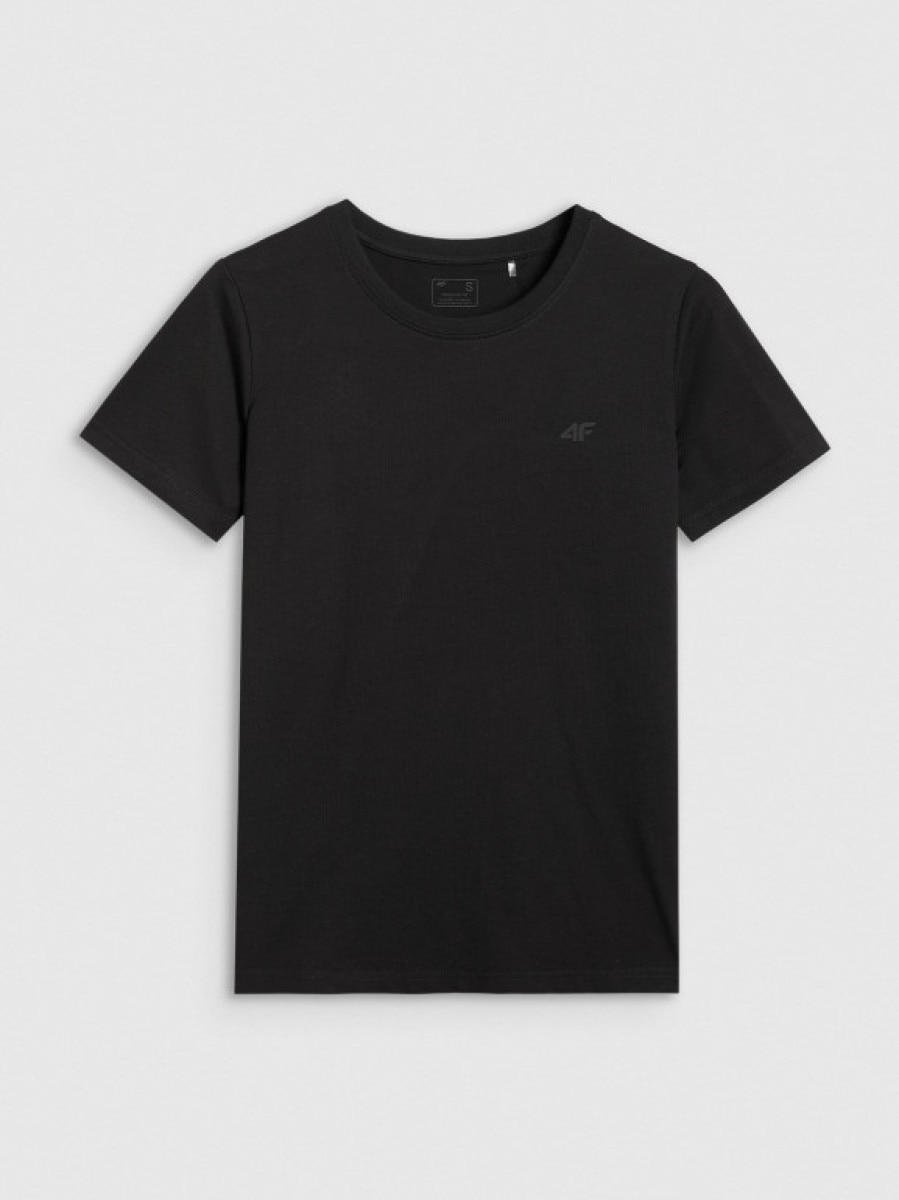 Damski t-shirt basic 4F 4FWMM00TTSHF2356 - czarny