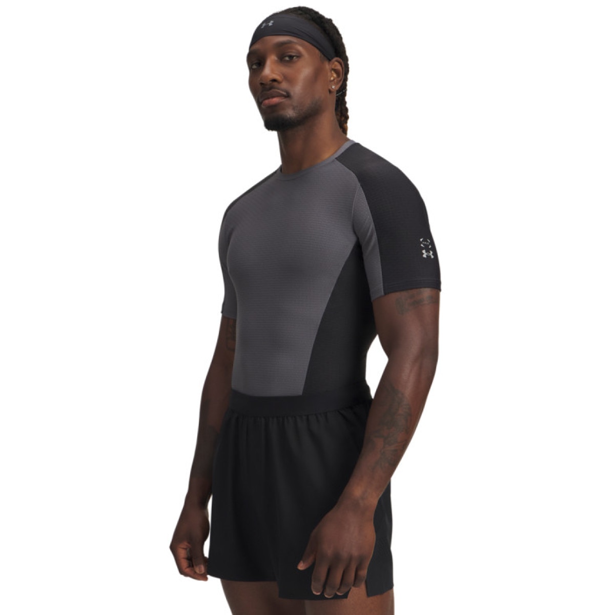 Męska koszulka treningowa Under Armour UA Halo Bonded Auxetic SS - szara