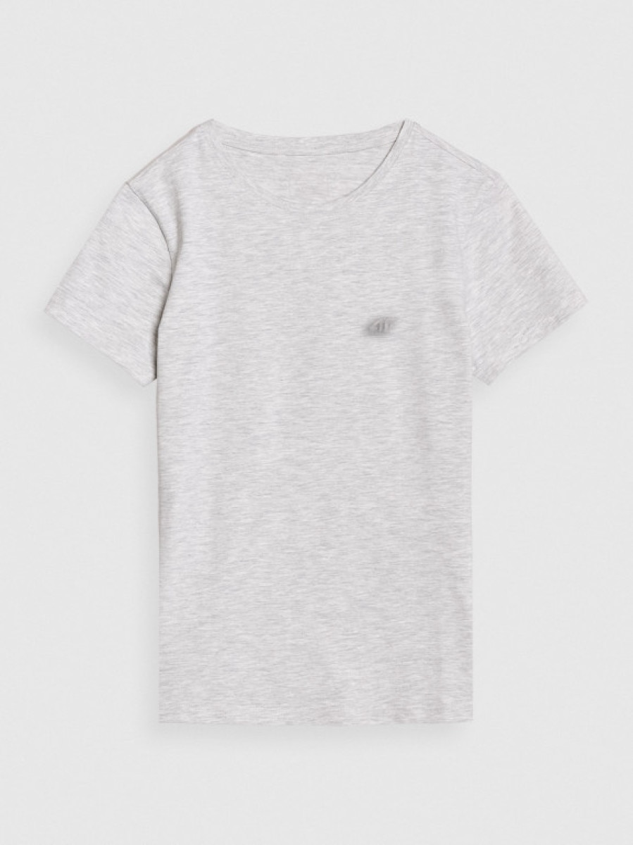Damski t-shirt basic 4F 4FWMM00TTSHF2673 - szary