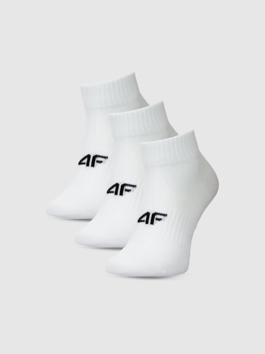 Damskie skarpetki za kostkę (3-pack) 4F 4FWMM00USOCF448 - białe