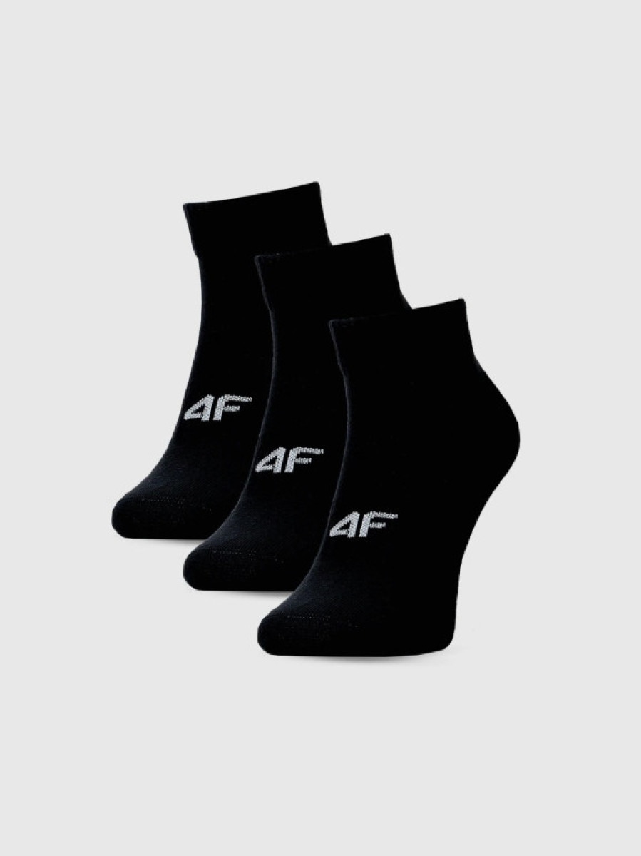 Damskie skarpetki za kostkę (3-pack) 4F 4FWMM00USOCF448 - czarne