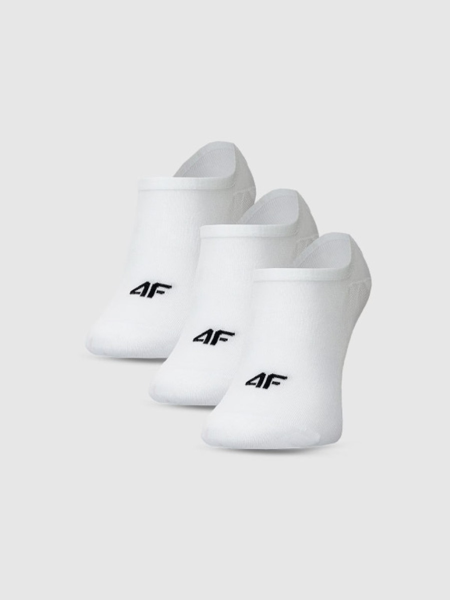 Męskie skarpetki stopki 4F (3-pack) 4FWMM00USOCM477 - białe
