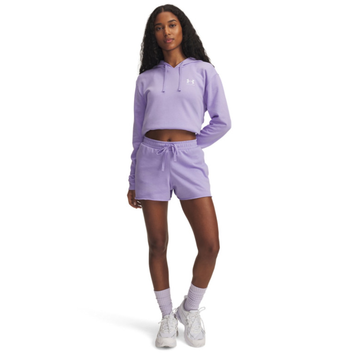 Damskie spodenki dresowe Under Armour UA Rival Terry Short - fioletowe