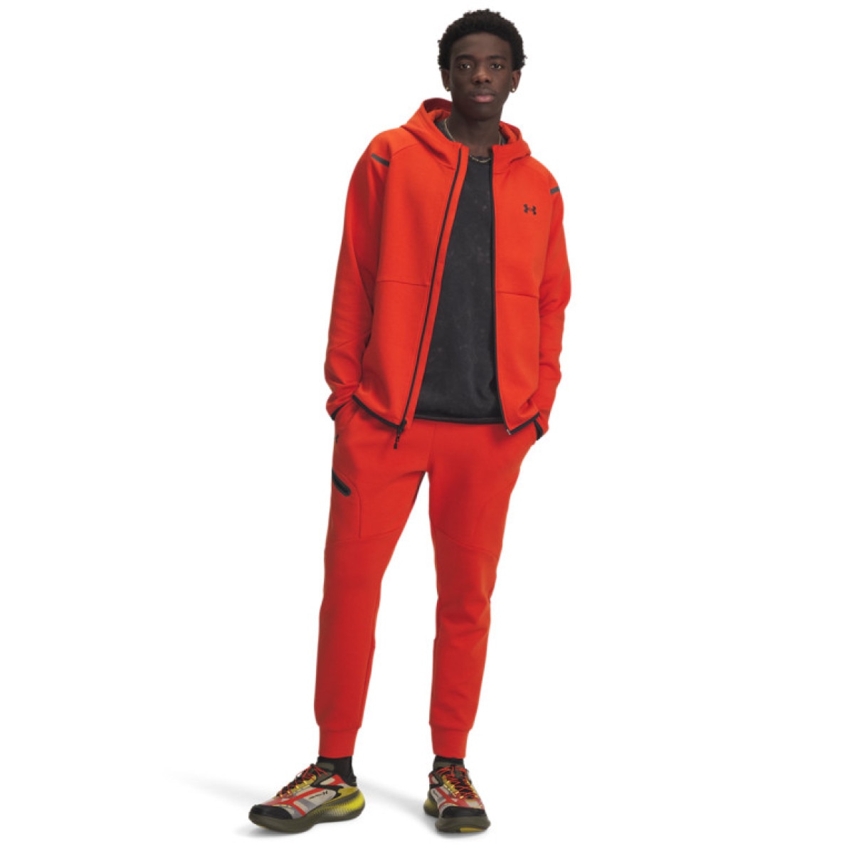 Męskie spodnie treningowe Under Armour UA Unstoppable Flc Jgr Eu - czerwone