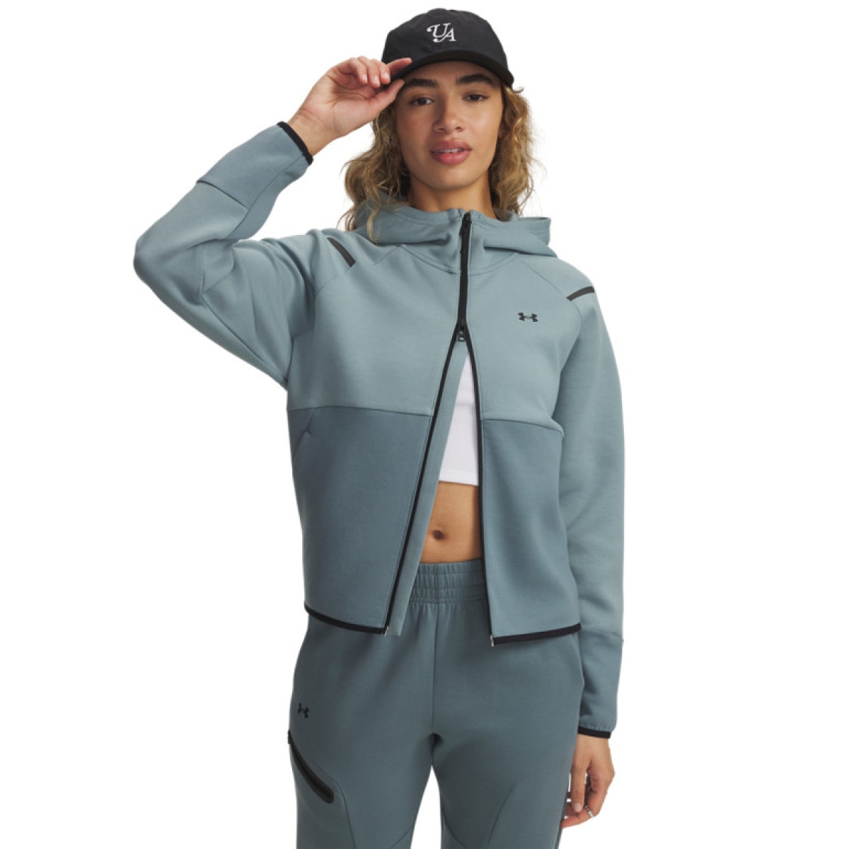 Damska bluza treningowa rozpinana z kapturem Under Armour Unstoppable Fleece FZ - niebieska