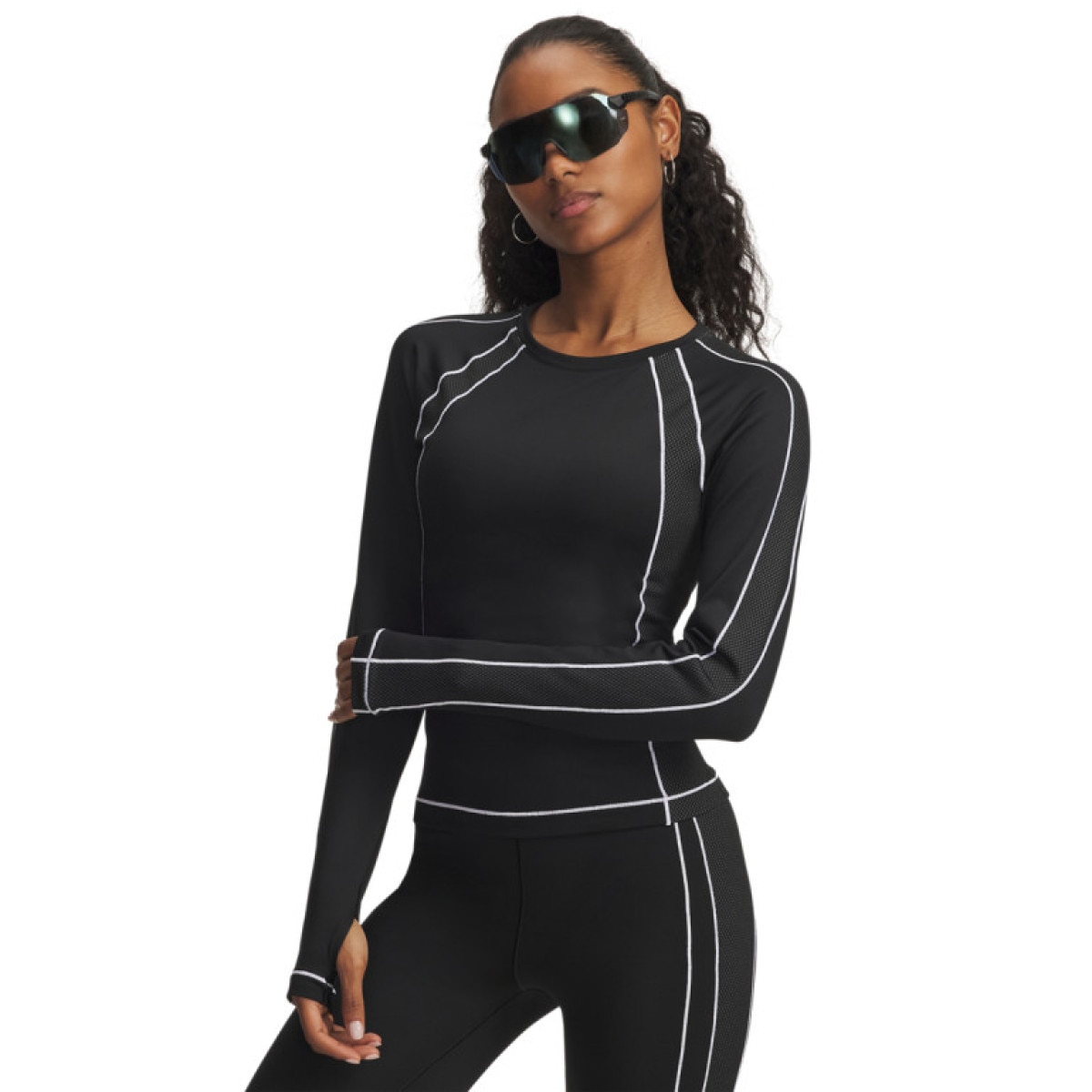 Damski longsleeve treningowy Under Armour UA ColdGear Textured Crew - czarny