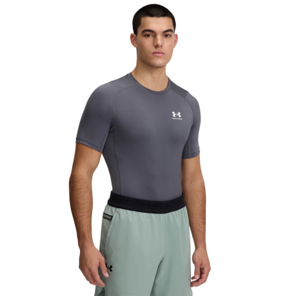 Męska koszulka treningowa Under Armour UA HG Armour Comp SS - szary