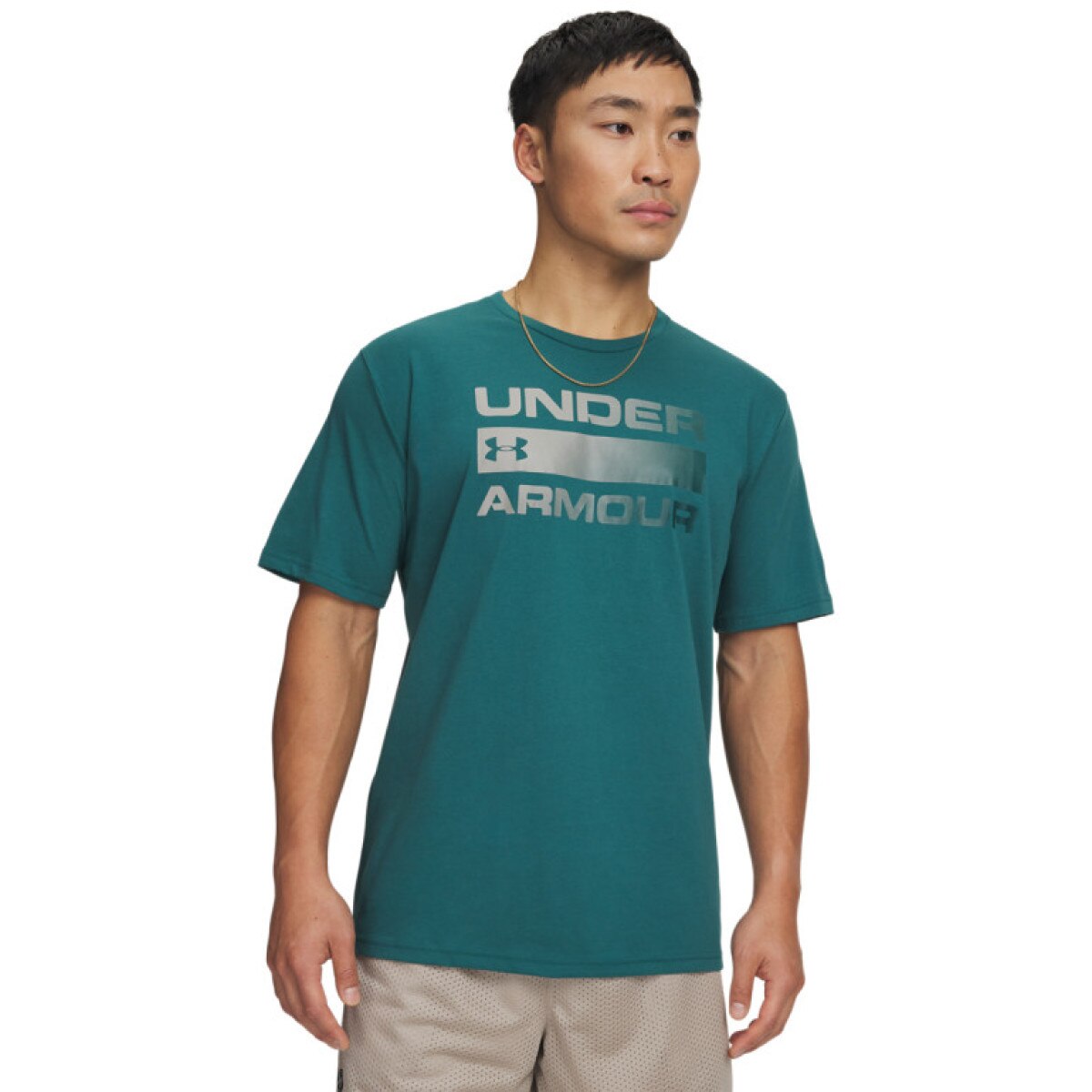 Męski t-shirt z nadrukiem Under Armour UA Team Issue Wordmark Ss - zielony