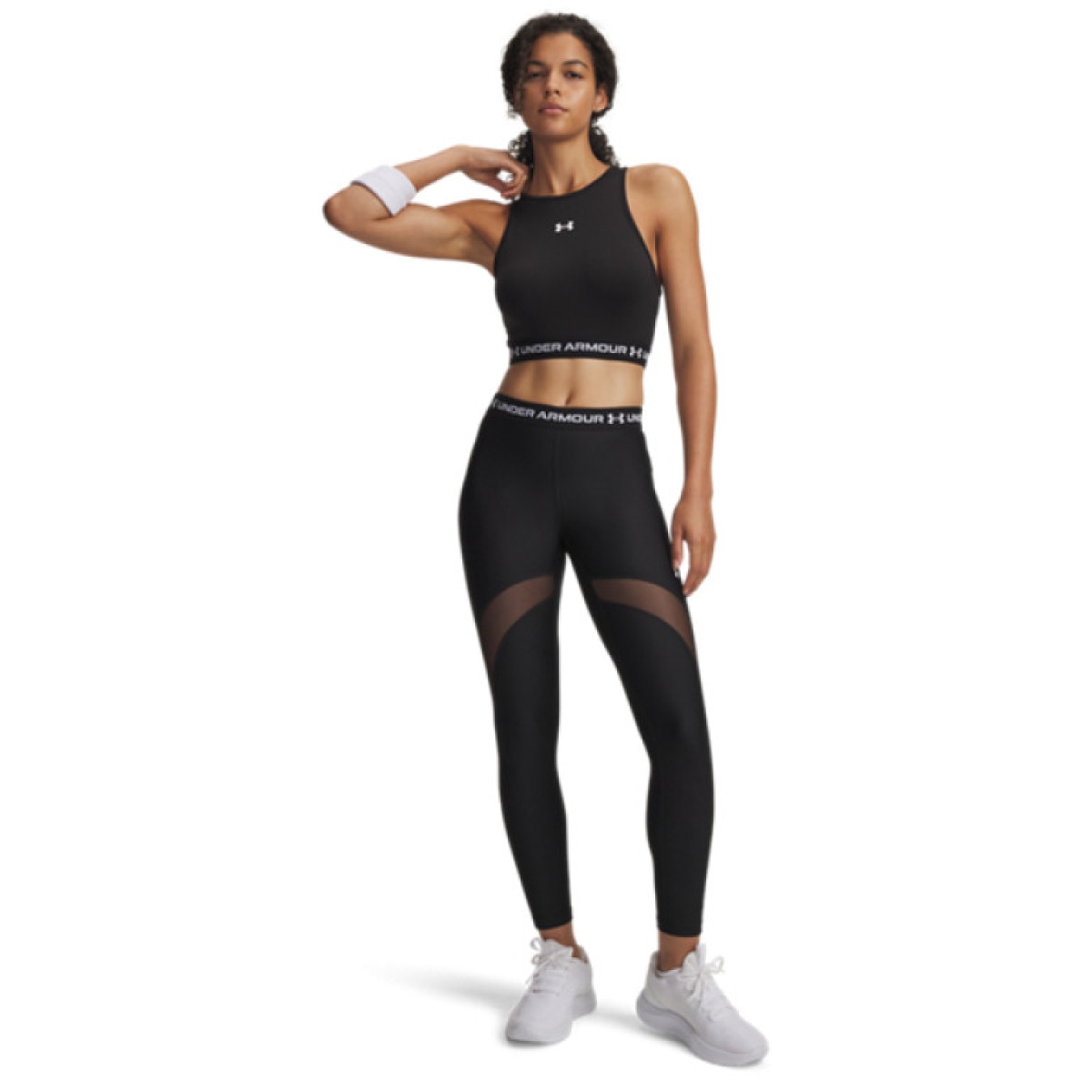 Damskie legginsy treningowe Under Armour HeatGear Mesh Legging - czarne